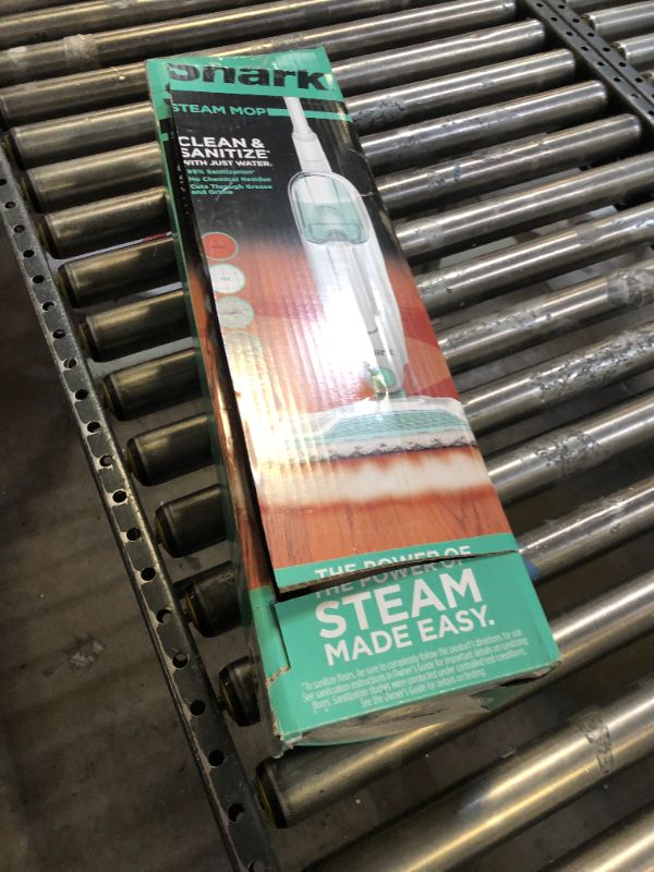 Photo 3 of Shark S1000 Steam Mop with 2 Dirt Grip Pads, Lightweight, Safe for all Sealed Hard Floors like Tile, Hardwood, Stone, Laminate, Vinyl & More, Machine Washable, Removable Water Tank, White/Seafoam