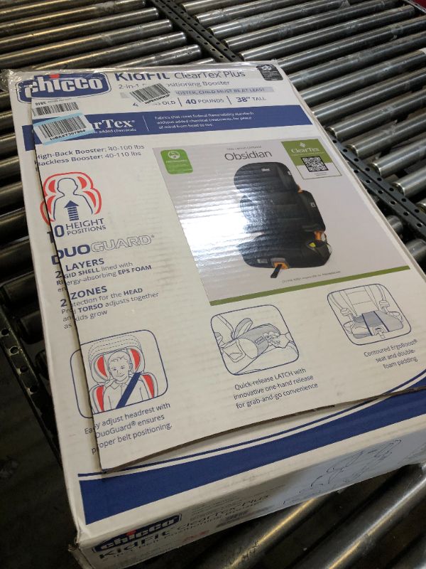 Photo 3 of Chicco KidFit ClearTex Plus 2-in-1 Belt-Positioning Booster Car Seat, Backless and High Back Booster Seat, for Children Aged 4 Years and up and 40-100 lbs. | Obsidian/Black