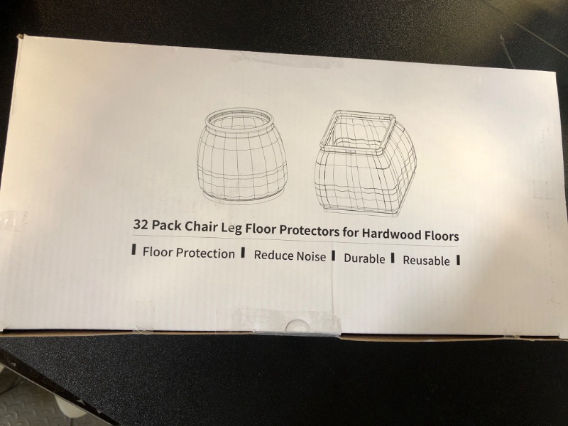 Photo 3 of 32pcs Large Chair Leg Floor Protectors for Hardwood Floors, Furniture Sliders, Round Silicone Chair Leg Caps Felt Chair Pads Table Furniture Pad, Anti-Scratched, Reduce Noice(Clear, Fit 1.3"-1.7") XL
