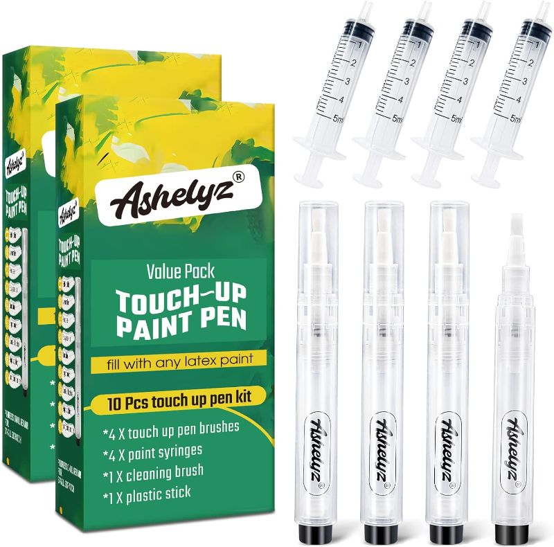 Photo 1 of Ashelyz Fillable Paint Pen 20 Pcs, Furniture Repair Paint Touch Up Pens, Easy to Use Drywall Repair Kit, Fills with Any Latex Paint, Refillable Paint Pen Perfect for Wall, Wood Floor, Cabinet, Window