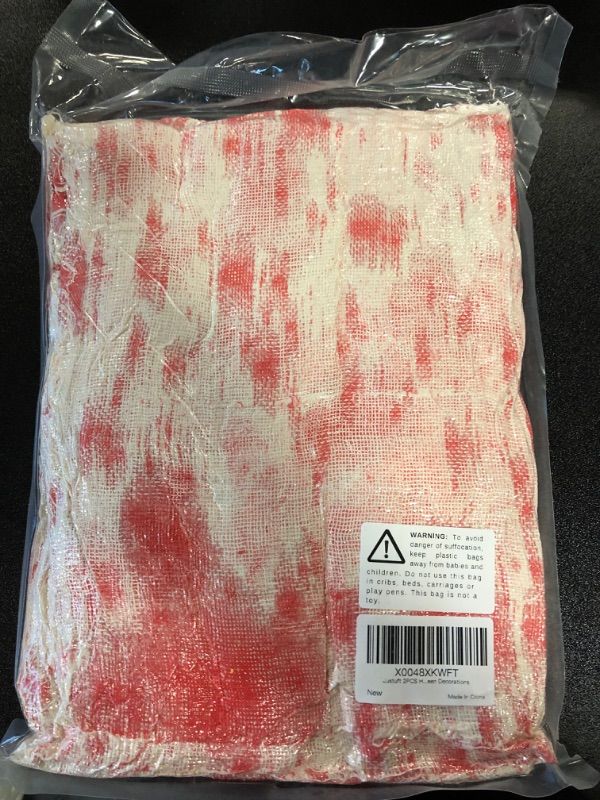 Photo 2 of Justuft 2PCS Halloween Decor Creepy Cloth, 65x40inch Bloody Cloth Halloween Decorations Large Size Halloween Spooky Fabric Cloth (Bloodstain)