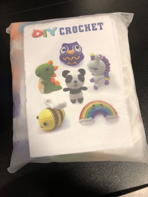 Photo 2 of Crochet Kit for Beginners, 6 PCS Animals Crochet Kit with Step-by-Step Video Tutorials, DIY Crochet Kit for Beginners Includes Yarns, Eyes, Stuffing, Crochet Hook - Great Gift for Kids and Adult