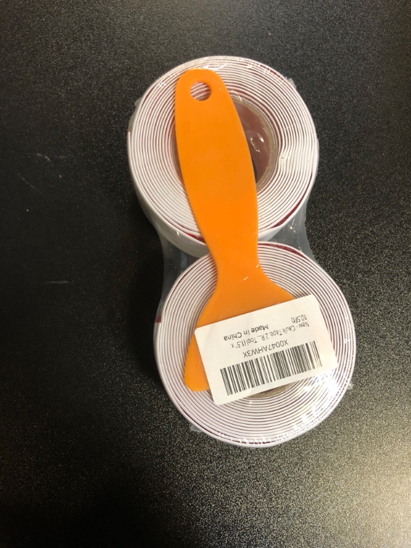 Photo 1 of Caulk Tape, 2 Roll Waterproof Toilet Caulk Strip, Toilet Sealer Around Toilet Base, White Caulk Tape Waterproof Self Adhesive for Bathroom Shower Bathtub Floor Wall Edge Protector (1.5" x 10.5Ft)