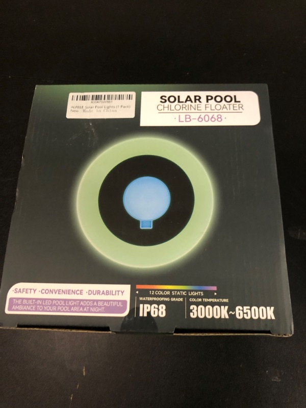 Photo 2 of ALFELE Solar Floating Light with Remote Control, Pool Light with Dynamic RGB Color Changing Effect & Static White Light, IP68 Waterproof Ground Insert Solar Path Light, Pool Party Light, 1 Pack