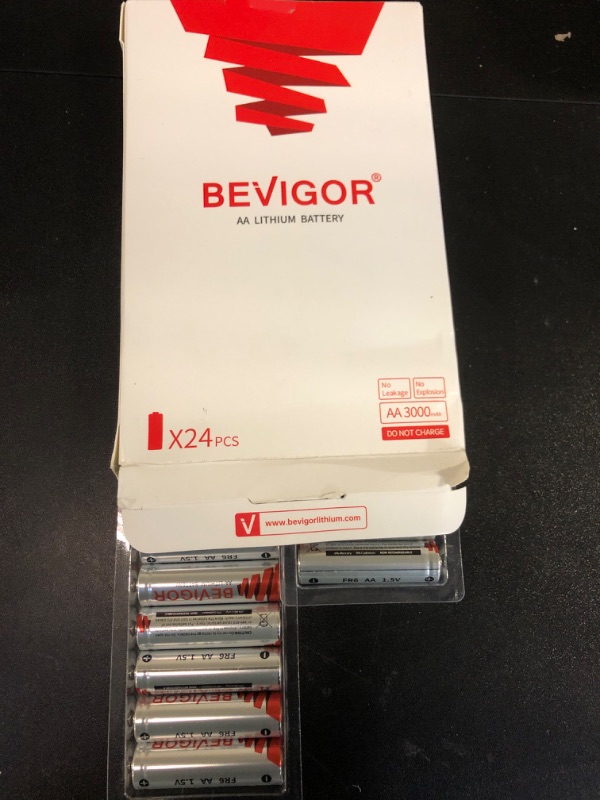 Photo 2 of BEVIGOR® Lithium AA Batteries 24 Pack, Long Lasting 1.5V 3000mAh AA Battery, 20-Year Shelf Life Lithium Batteries for Blink Camera, Flashlight, Microphone, Alarm System?Non-Rechargeable?