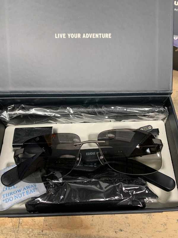 Photo 2 of (POWER TESTED) Eddie Bauer Smart Glasses for Men Bluetooth Smart Glasses with UV400 Polarized Lenses, Open Ear Speakers & Microphone Horizon (Standard)