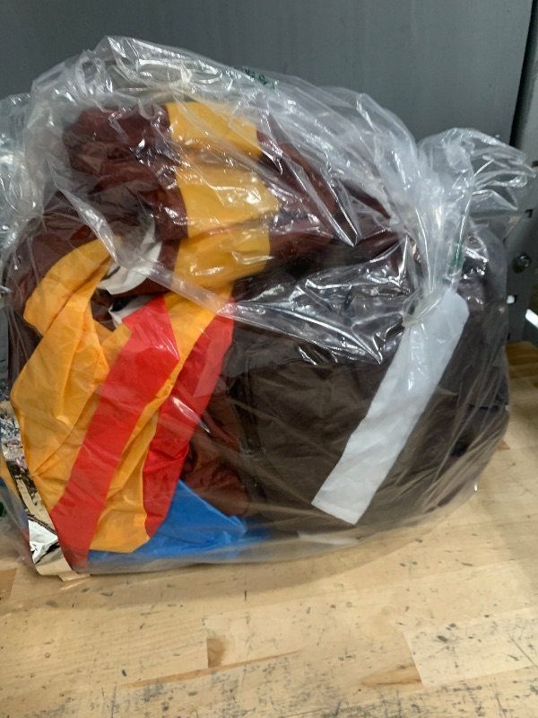 Photo 1 of Camlinbo Thanksgiving Inflatable Riding a Turkey Costume for Adult, Funny Turkey Rider Blows Up Costume for Thanksgiving Cosplay Outdoors Show Party Men Women