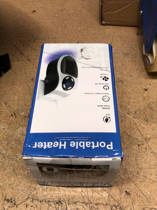 Photo 1 of Ecowarm Plug in Heater, 500W Wall Outlet Electric Space Heater as Seen on TV, Small Portable Space Heater with Adjustable Thermostat & Timer & Led Display for Office Bathroom Bedroom Indoor Use