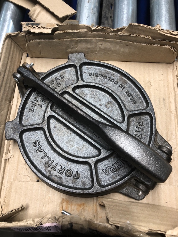 Photo 2 of **DUSTY AND DIRTY, SCREW FOR HANDLE ISN'T SECURED BUT WON'T JUST FALL OFF** Victoria Cast Iron Tortilla Press, Tortilla and Roti Maker, Made in Colombia, 8 Inches