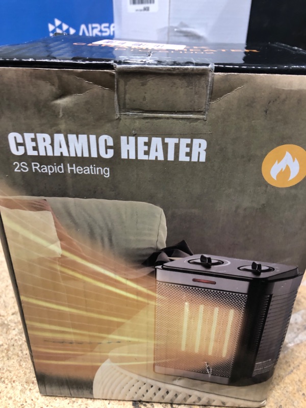 Photo 1 of 1500W Space Heater, Small Space Heater for Indoor Use, PTC Ceramic Space Heater with Thermostat, 3 Modes, Safety Quiet Heating, Multiple Protection, Portable Heater for Office Room Desk Use