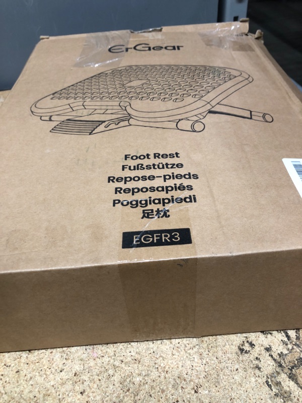 Photo 1 of ErGear Under Desk Footrest, Adjustable Foot Rest for Under Desk at Work with 3 Height Settings and 30-Degree Angle, Ergonomic Desk Foot Rest with Massage Texture, Foot and Leg Rest for Home & Office