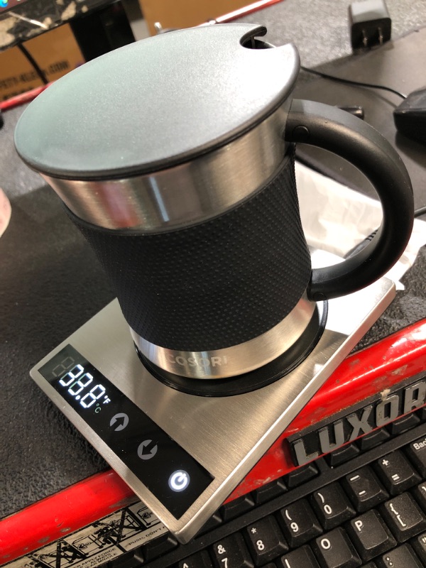 Photo 2 of ***NON REFUNDABLE, PARTS ONLY, TURNS ON BUT DOESN'T HEAT UP***COSORI Coffee Mug Warmer & Mug Set for Desk, Cup Heater, Office & Christmas Gifts, 1°F Precise Temperature Control, Touch Tech & LCD Digital Display (77-194?), 304 Stainless Steel, Silver/Black