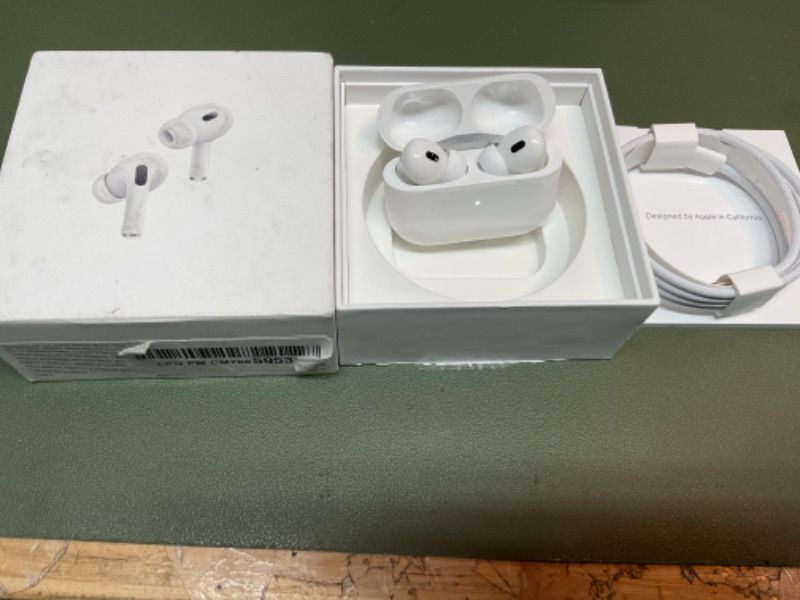 Photo 3 of Apple AirPods Pro (2nd Generation) Wireless Ear Buds with USB-C Charging, Up to 2X More Active Noise Cancelling Bluetooth Headphones, Transparency Mode, Adaptive Audio, Personalized Spatial Audio