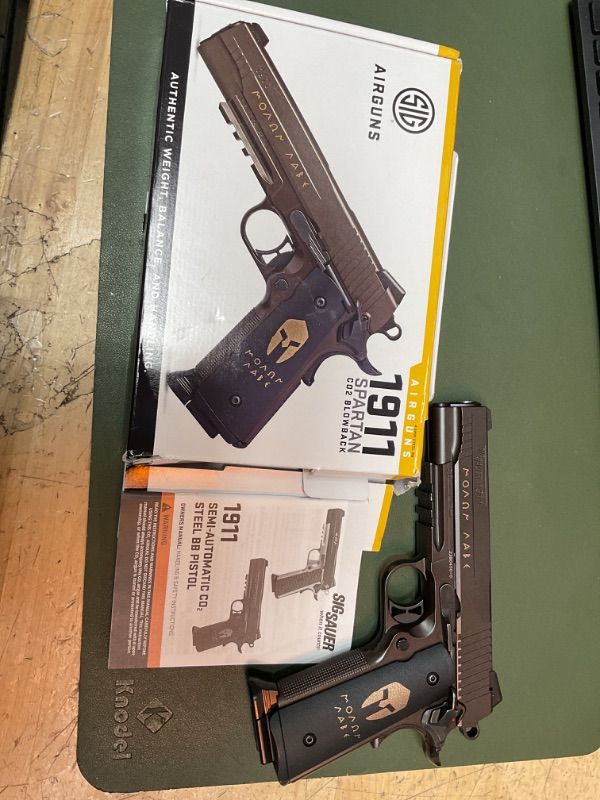 Photo 2 of Sig Sauer 1911 Spartan CO2 4.5mm Steel BB Caliber Semi-Auto Air Pistol with 16rd BB Mag - CO2 Cartridges Not Included