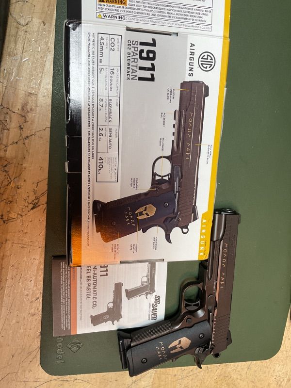 Photo 3 of Sig Sauer 1911 Spartan CO2 4.5mm Steel BB Caliber Semi-Auto Air Pistol with 16rd BB Mag - CO2 Cartridges Not Included