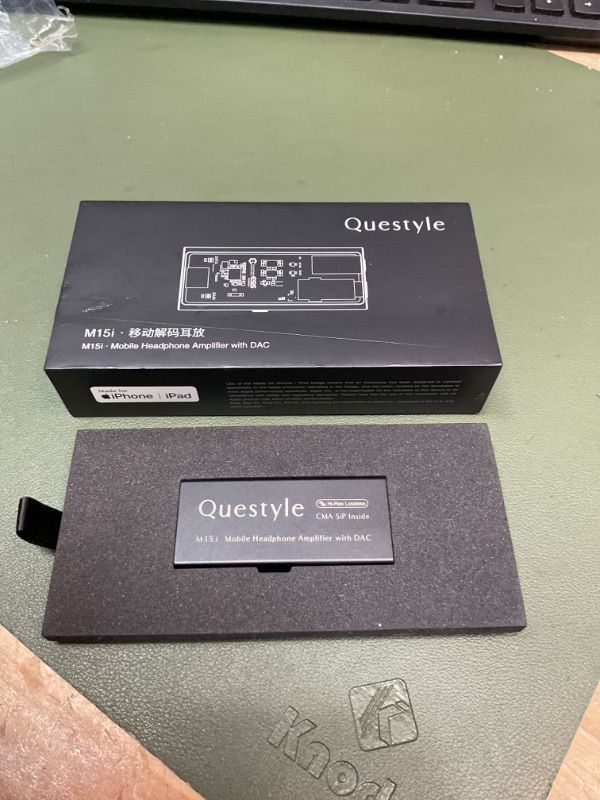 Photo 2 of *MISSING CABLE AND DONGLE* Questyle M15i Headphone Amplifier [MFi Certified] Portable USB DAC Amps with 4.4mm and 3.5mm Dual Outputs Supports PCM 768kHz/DSD512 High Resolution Lossless for Smartphones/PC/Laptops