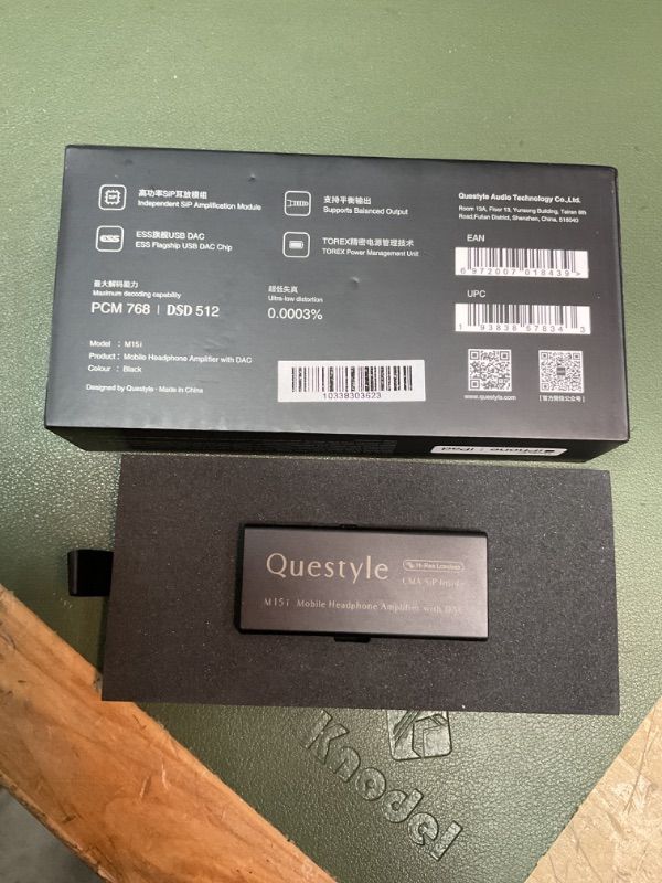 Photo 4 of *MISSING CABLE AND DONGLE* Questyle M15i Headphone Amplifier [MFi Certified] Portable USB DAC Amps with 4.4mm and 3.5mm Dual Outputs Supports PCM 768kHz/DSD512 High Resolution Lossless for Smartphones/PC/Laptops