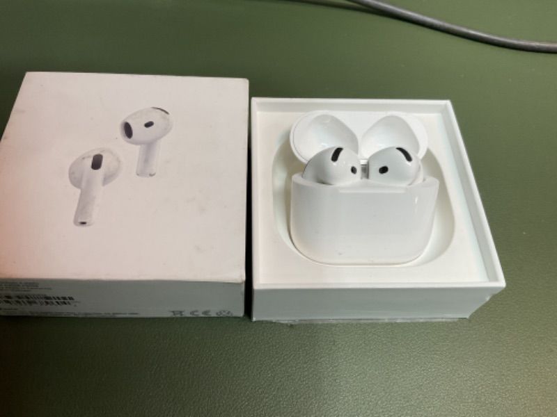 Photo 4 of Apple AirPods 4 Wireless Earbuds, Bluetooth Headphones, with Active Noise Cancellation, Adaptive Audio, Transparency Mode, Personalized Spatial Audio, USB-C Charging Case, Wireless Charging, H2 Chip