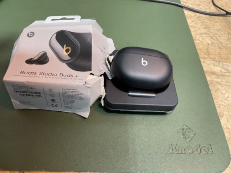 Photo 4 of Beats Studio Buds + | True Wireless Noise Cancelling Earbuds, Enhanced Apple & Android Compatibility, Built-in Microphone, Sweat Resistant Bluetooth Headphones, Spatial Audio - Black/Gold