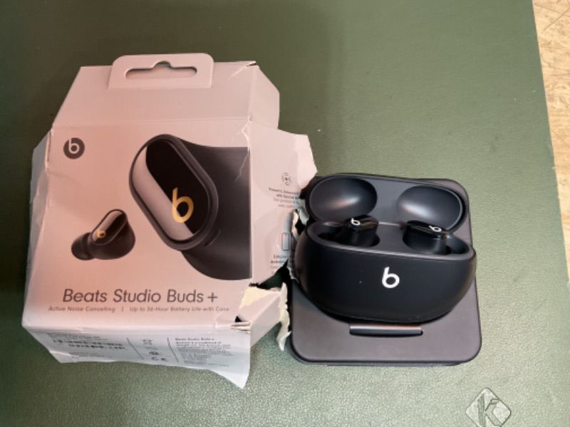 Photo 5 of Beats Studio Buds + | True Wireless Noise Cancelling Earbuds, Enhanced Apple & Android Compatibility, Built-in Microphone, Sweat Resistant Bluetooth Headphones, Spatial Audio - Black/Gold