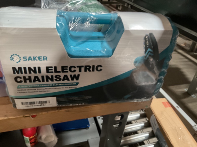 Photo 1 of Saker Mini Chainsaw,Portable Electric Chainsaw Cordless,Small Handheld Chain Saw Pruning Shears Chainsaw for Tree Branches,Courtyard and Garden