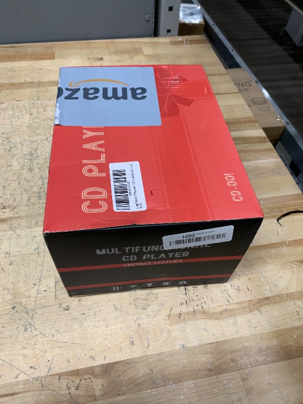 Photo 1 of Vintage Desktop CD Player with Speakers, Rechargeable Battery, Portable Retro Suitcase CD Player for Home with Bluetooth Out & Input, USB Playback, AUX-in, Headphone Jack, White