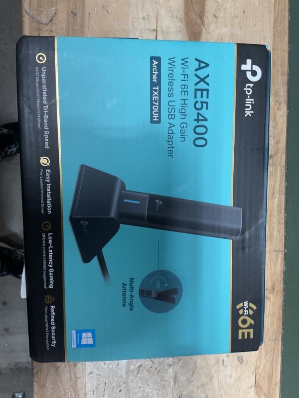 Photo 1 of TP-Link AXE5400 WiFi 6E USB Adapter for Desktop PC (Archer TXE70UH) Tri-Band Wireless Network Adapter, Ultra-Low Latency, MU-MIMO, OFDMA, Refined Security, WPA3, Supports Windows 11/10