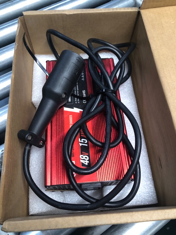 Photo 1 of 48 Volts 15 AMP Lithium Golf Cart Battery Charger with Ring Terminals Plug, Portable Onboard 15A Lithium Rapid Charger for 48V Golf Carts with LFP LiFePO4 Batteries