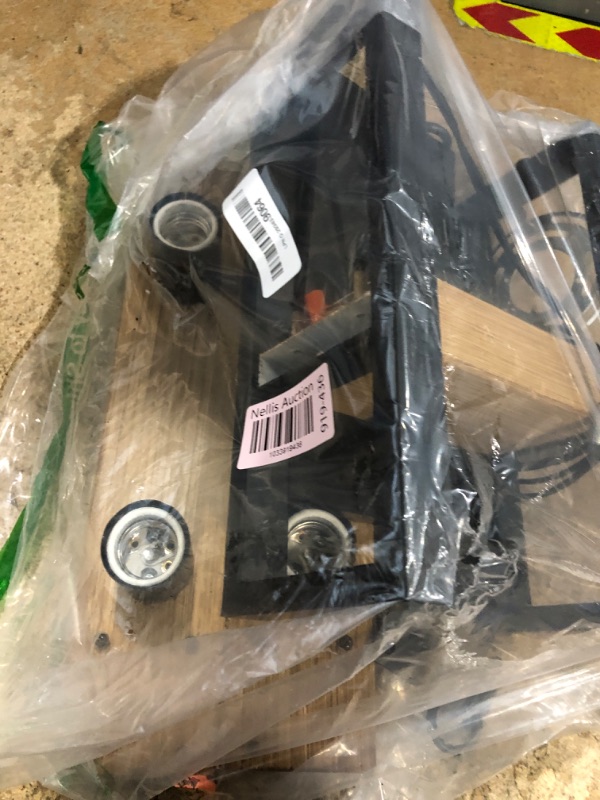 Photo 1 of 60" Kitchen Island Lighting, 5-Light Dining Room Light Fixture, Adjustable Farmhouse Linear Chandelier Over Table, Pool Table Lights, Pendant Light, Black & Wood Finish Ceiling Hanging Lights