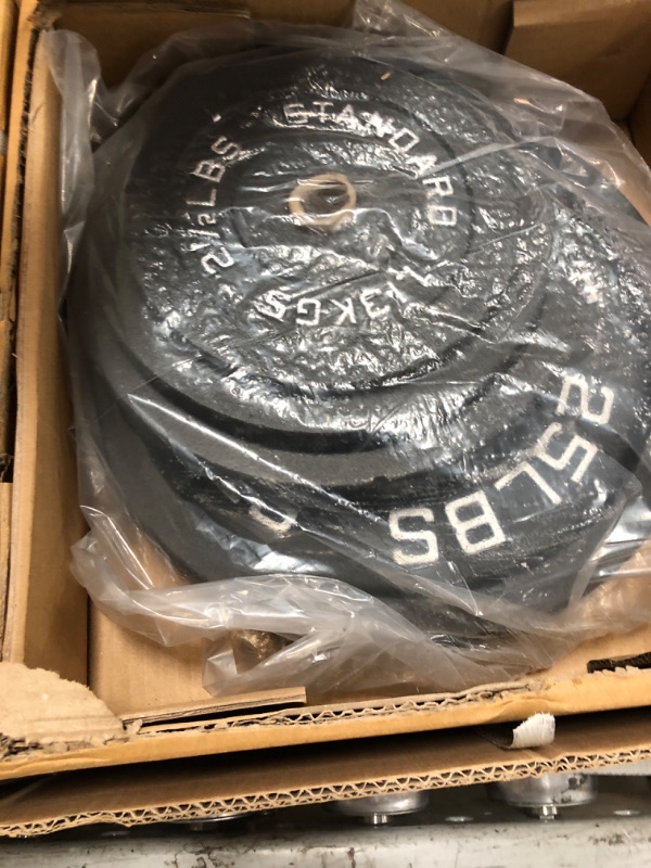 Photo 1 of Fitvids Cast Iron Standard Weight Plates Including 5FT Standard Barbell with Star Locks, 95-Pound Set (85 Pounds Plates + 10 Pounds Barbell), Multiple Packages, Style #1