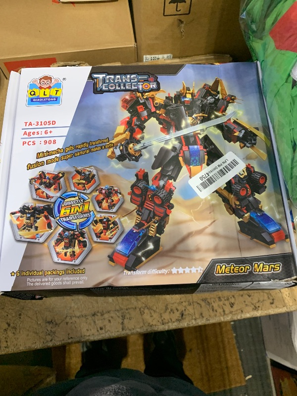 Photo 1 of QLT QIAOLETONG 6 in 1 Transforming Mecha Robot Building Set,Mech Model Building Kit, 542 PCS Compatible with Lego Ninja Mech Warrior Cool Robots Toys Gift for Adults and Kids Boys 6 7 8 10+