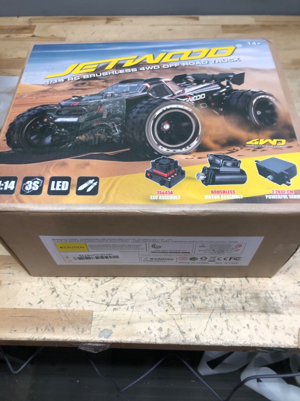 Photo 1 of Jetwood x Hyper go 1/14 All Terrain Super Fast Remote Control Car for Adults, 50mph Electric Brushless Race RC Car for Boys, Offroad RTR Radio Controlled Trucks, Hobby Grade Waterproof 3S High Speed