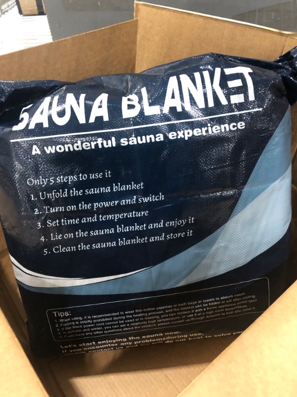 Photo 1 of PINJAZE Sauna Blanket Infrared Zipper Oxford Cloth Upgraded Version Professional Detox & Heat Therapy Blanket with Smart Remote (US 110V,71×32 Inches)
