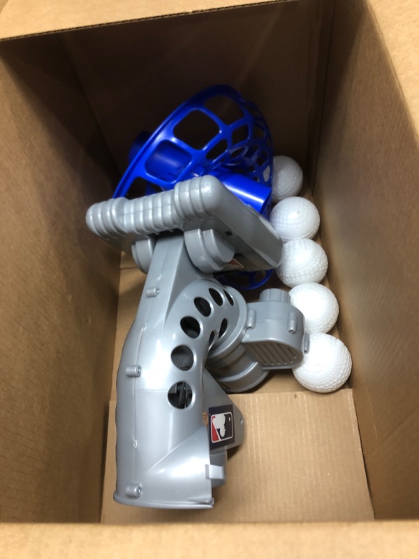 Photo 1 of Franklin Sports MLB Electronic Baseball Pitching Machine – Height Adjustable – Ball Pitches Every 7 Seconds – Includes 6 Plastic Baseballs