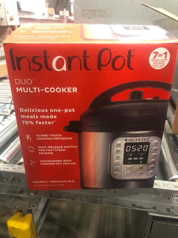Photo 1 of Instant Pot Duo 7-in-1 Electric Pressure Cooker, Slow Cooker, Rice Cooker, Steamer, Sauté, Yogurt Maker, Warmer & Sterilizer, Includes App With Over 800 Recipes, Stainless Steel, 6 Quart