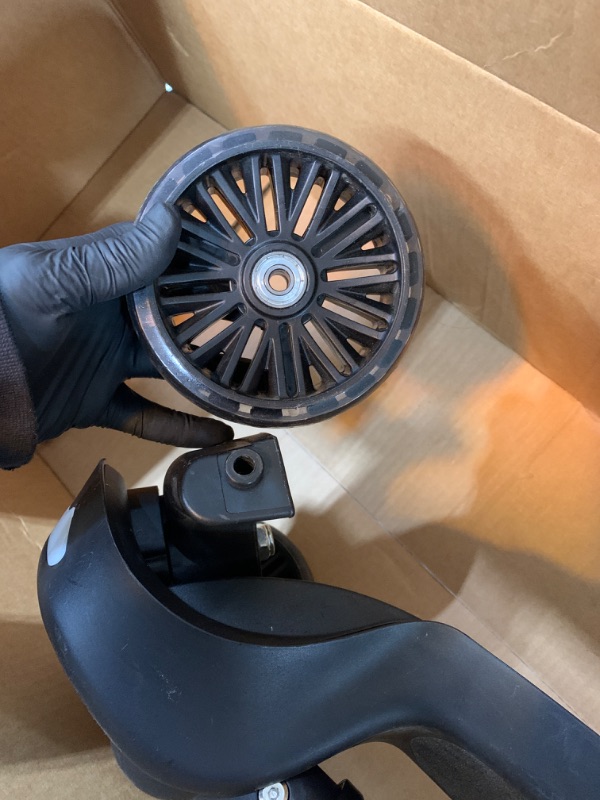 Photo 1 of *wheel is off, needs screw* Jetson Scooters - Jupiter Mini 3 Wheel Kick Scooter (Black) - Collapsible Portable Kids Three Wheel Push Scooter - Lightweight Folding Design with High Visibility RGB Light Up LEDs on Stem and Wheels