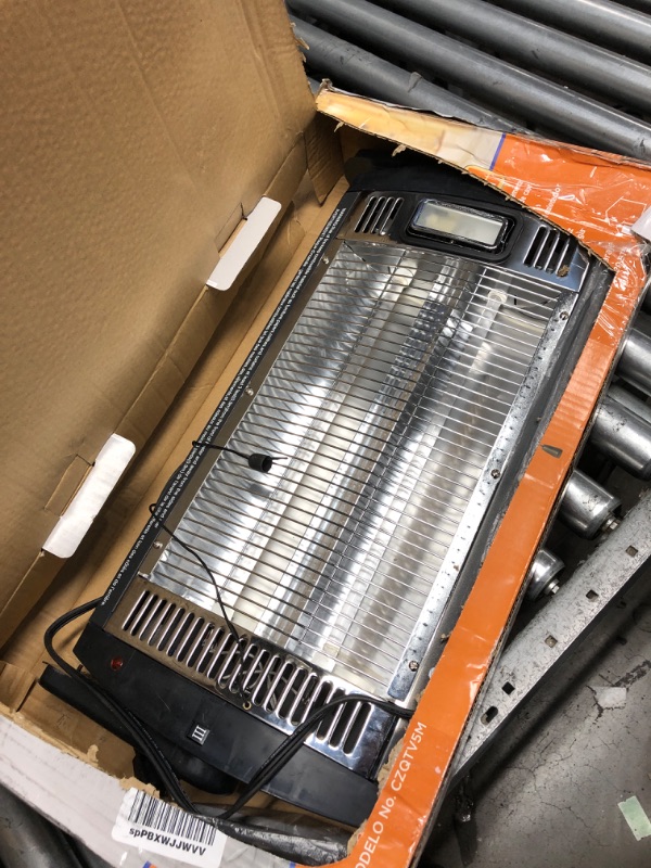 View 2 of Comfort Zone Ceiling Mounted Space Heater, 90 Degree Adjustable Tilt, Dual Quartz, Radiant, Electric, Safety Grille, Overheat Protection, Hardware Included, Ideal for Workshop, Garage, 1,500W, CZQTV5M