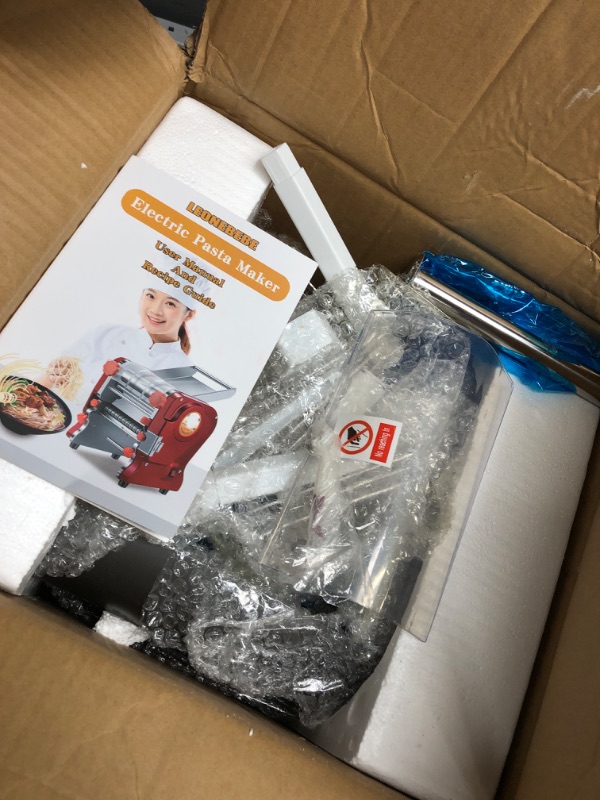 Photo 1 of Commercial Electric Pasta Maker Heavy Duty Noodle Making Machine Features Dough Pressing & Noodle Cutting with 3mm/9mm Blade No Disassembled 0.3-5mm Thickness Adjustable