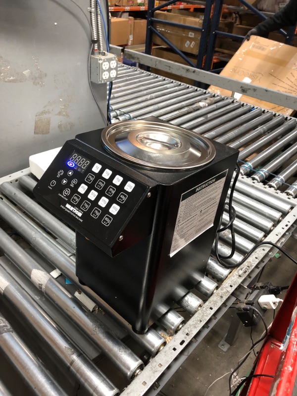 Photo 1 of WantJoin Automatic Fructose Dispenser for Commercial, Stainless Steel Syrup Dispenser for Bubble Tea Equipment, Fructose Quantitative Machine with Measuring Cup, 8.45QT, Black