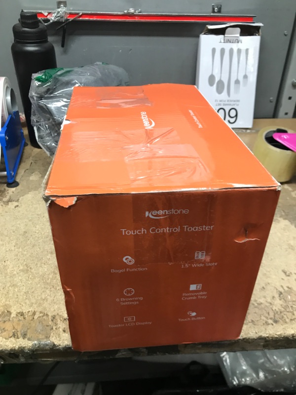 Photo 1 of Keenstone Smart Touch Screen Toaster 2 Slice, Retro Wide Slot Stainless Steel Toaster with 6 Browning Levels, Reheat & Defrost, for Bagel, Toast, Bread, Removable Crumb Tray, Black