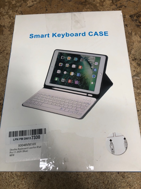 Photo 1 of Divufus Keyboard Case for iPad Pro 11 Inch (M4) 2024 [Magnetic Detachable Wireless Keyboard][Support 3 System] Flip Stand Case with Pencil Holder for iPad 11” Pro 2024 (M4), Blue