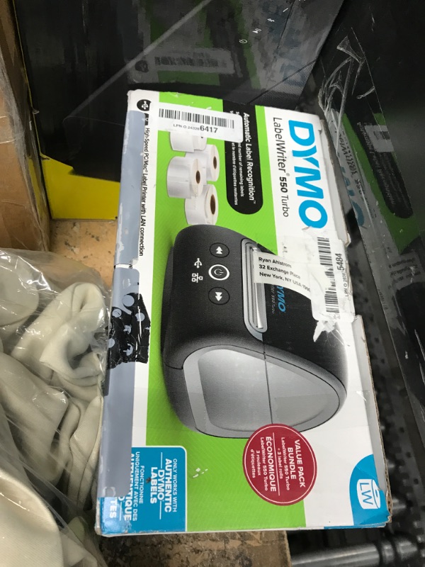 Photo 1 of DYMO® LabelWriter™ 550 Turbo Label Printer Bundle, Label Maker with Direct Thermal Printing, Automatic Label Recognition™, Includes Address Labels, Multipurpose Labels, Durable Multipurpose Labels, and File Folder Labels