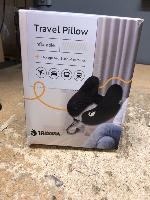Photo 1 of (MISSING CHARGER) TRAVARA Travel Pillow - Inflatable Neck Pillow - Airplane Pillow - Neck Pillow Airplane - Travel Neck Pillow for Airplanes - Airplane Pillow - Neck Support - Travel Pillows for Sleeping