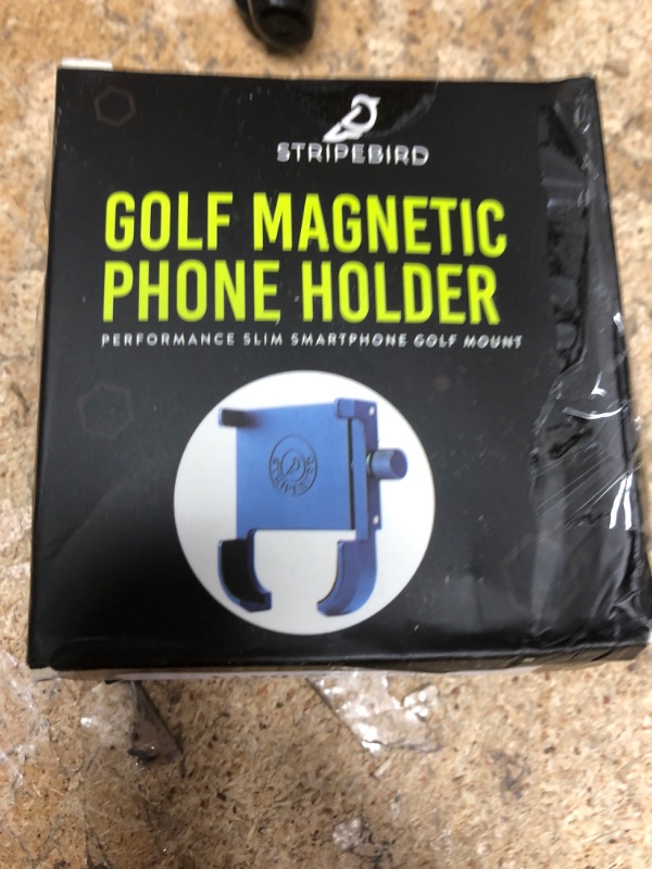 Photo 1 of Stripebird - Original Magnetic Golf Cart Phone Holder (Blue) - Cell Phone Holder Golf Cart with Neodymium N52 Magnets - Golf Caddy - Golf Cart Phone Mount for iPhone, Samsung & Others