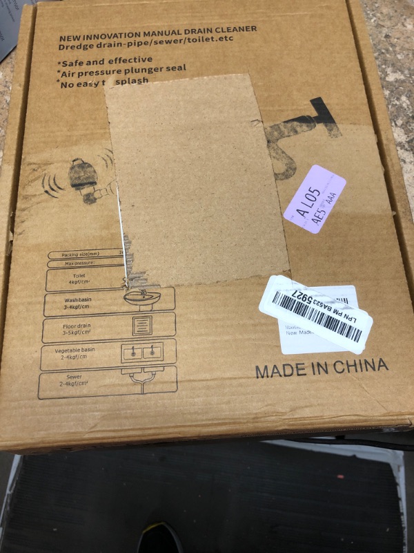 Photo 2 of ***(MISSING PARTS/ SEE NOTES)***
MaxxGeek Toilet Plunge Blaster, High Pressure Toilet Plunger, High-Pressure Air Drain Blaster Plunge Blaster Multi-drain Unclogger for Toilets, Bathroom Floor, Drain Sinks and Plumbing Clogs.