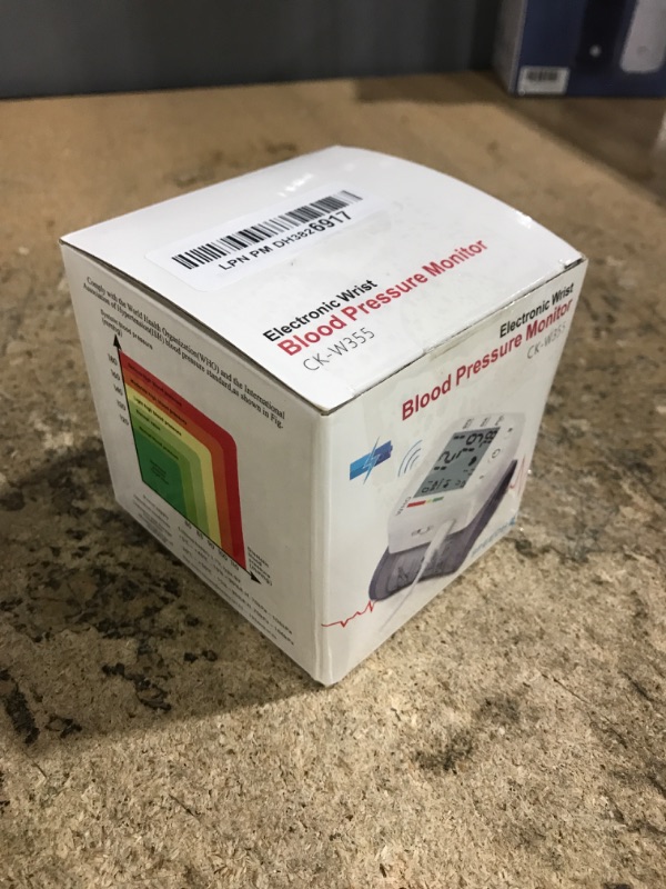 Photo 1 of Blood Pressure Monitor Adjustable Wrist Cuff Digital Rechargeable Machine for Home Use with Voice Function, 2 x 90 Readings, Carrying Case, White