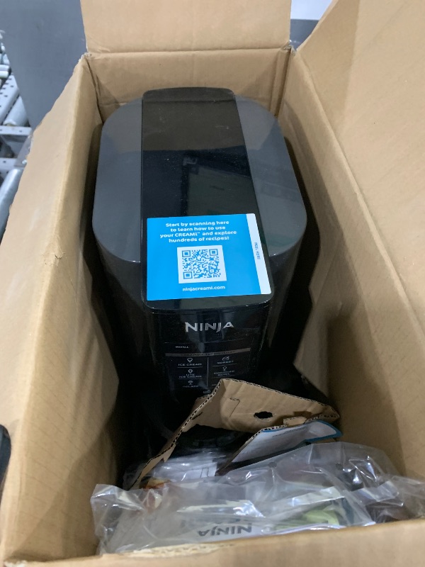 Photo 1 of Ninja CREAMi, Ice Cream Maker, Ice Cream, Gelato, Sorbet ,Milkshakes, Mix-ins, Smoothie Bowls & More, 7-in-1, Ice Cream Pints, Pint lid, Healthy Ice Cream, Compact, Perfect for Kids, Black, NC299AMZ