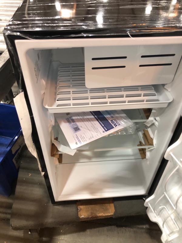 Photo 1 of GE Mini Fridge With Freezer | 4.4 Cubic Ft. | Single-Door Design With Glass Shelves, In-Door Can Rack & Small Freezer | Small Refrigerator Perfect for the Garage, Dorm Room, or Bedroom | Clean Steel