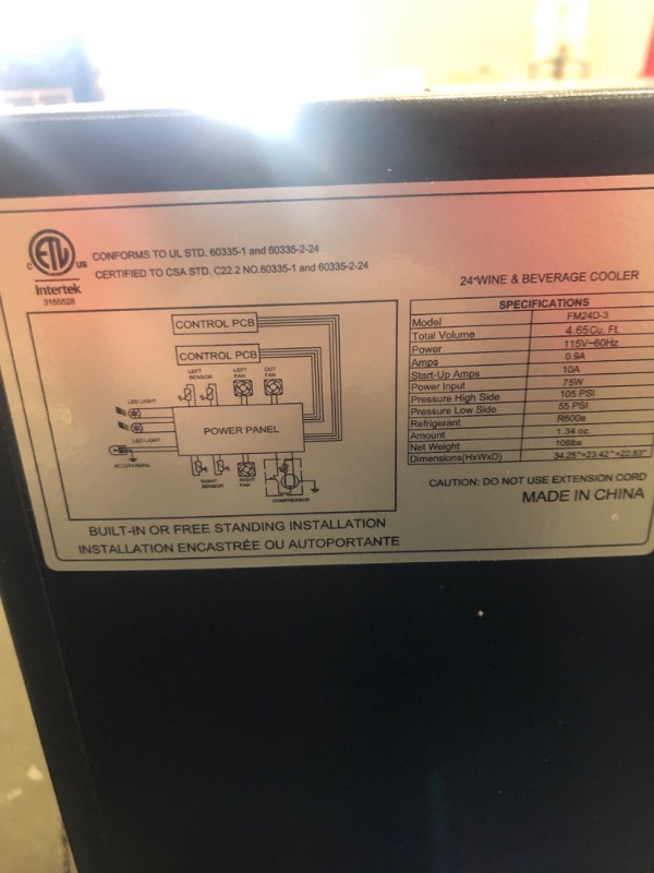 Photo 1 of Wine and Beverage Refrigerator, 24 Inch Beverage Cooler Dual Zone with Glass Door, Built-in/Freestanding Beverage Fridge with Upgraded 20 Bottles and 60 Cans Large Capacity