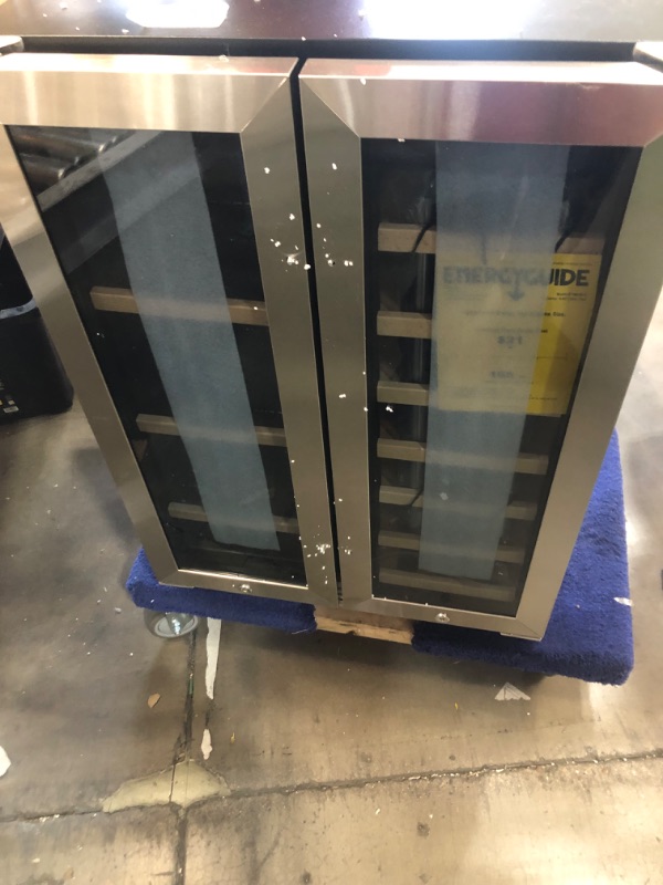 Photo 1 of Wine and Beverage Refrigerator, 24 Inch Beverage Cooler Dual Zone with Glass Door, Built-in/Freestanding Beverage Fridge with Upgraded 20 Bottles and 60 Cans Large Capacity